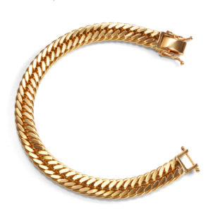 K18 18金 喜平ブレスレット 2面トリプル 60g 20cm 9.5mm幅 中折 ダブルストッパー