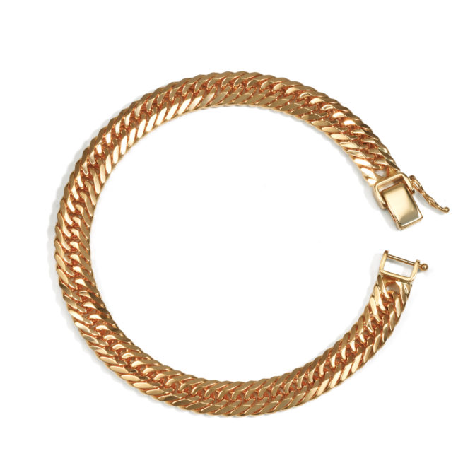 K18 18金 喜平ブレスレット 8面トリプル Vカット 20g 18cm 6.3mm幅 中折れ