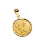 K24 純金 コインペンダント パンプ エンジェル 1/25oz シンプルフレーム