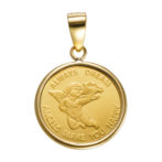 K24 純金 コインペンダント パンプ エンジェル 1/25oz シンプルフレーム