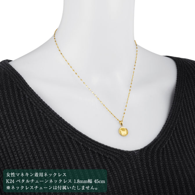 K24 純金 コインペンダント ゴールデンレトリバー & チャールズ 1/30oz シンプル フレーム