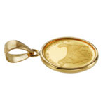 K24 純金 コインペンダント ゴールデンレトリバー & チャールズ 1/30oz シンプル フレーム