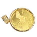 K24 純金 コインペンンダント ウルフ 1/25oz シンプルフレーム