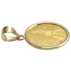 K24 純金 コインペンンダント ウルフ 1/25oz シンプルフレーム