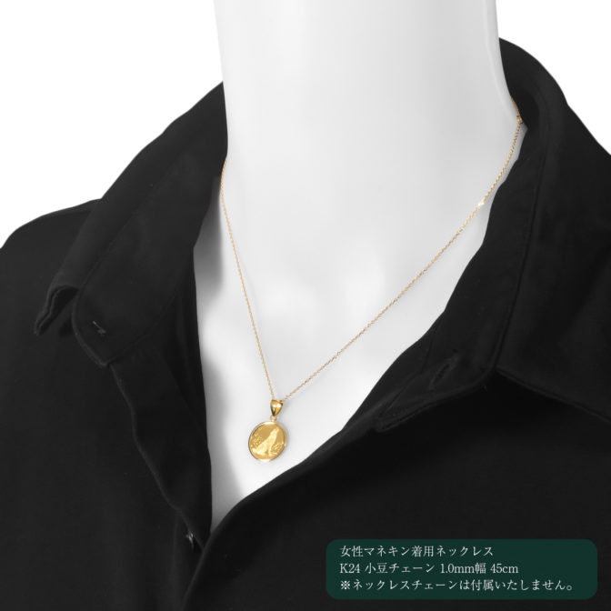 K24 純金 コインペンンダント ウルフ 1/25oz シンプルフレーム