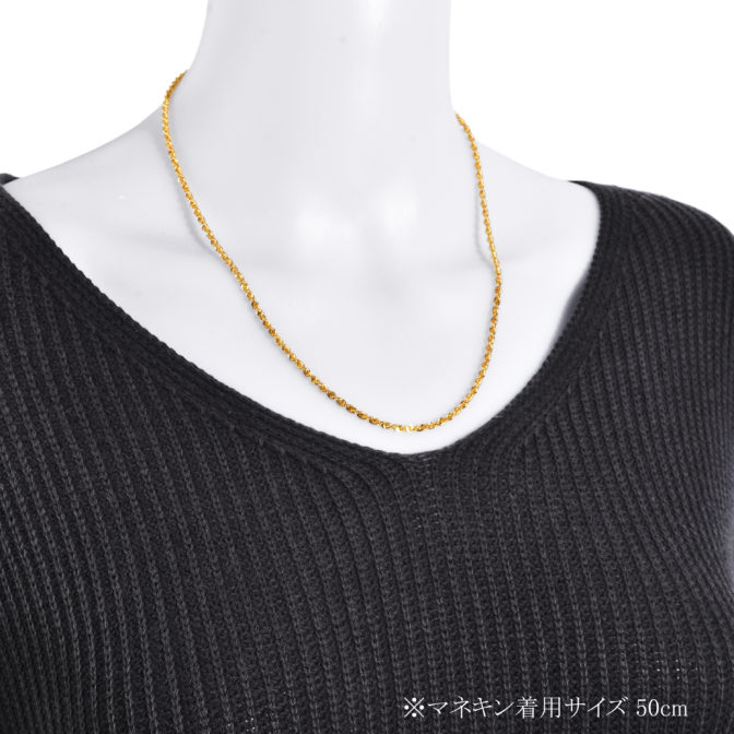 K18 ロープネックレス 2.6mm幅
