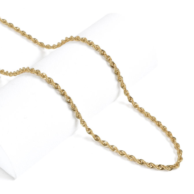 K18 ロープネックレス 2.6mm幅