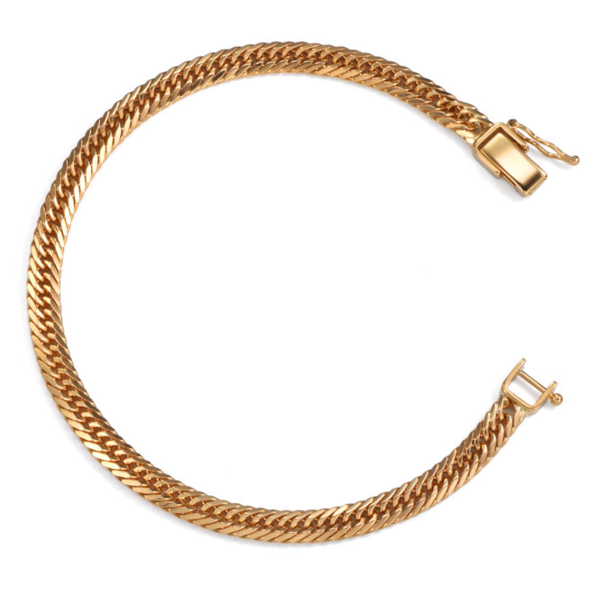 K18 18金 喜平ブレスレット 8面トリプル Vカット 11g 18cm 4.6mm幅 中折れ