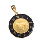 K24 純金 コインペンダント ホース ホースシュー 1/25oz 時計ブラック