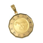 K24 純金 コインペンダント ホース ホースシュー 1/25oz 時計ゴールド