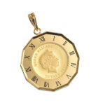 K24 純金 コインペンダント ツバルホース エリザベス 1/25oz 時計ゴールド