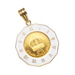 K24 純金 コインペンダント クラウン 1/25oz 時計ホワイト
