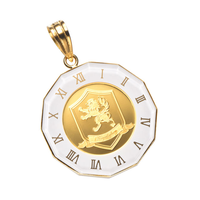 K24 純金 コインペンダント クラウン 1/25oz 時計ホワイト