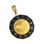K24 純金 コインペンダント ウルフ コンドル 1/25oz 時計ブラック