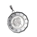 Pt999 純プラチナ コインペンダント ツバルホース エリザベス 1/25oz 時計シルバー