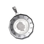 Pt999 純プラチナ コインペンダント ツバルホース エリザベス 1/25oz 時計シルバー