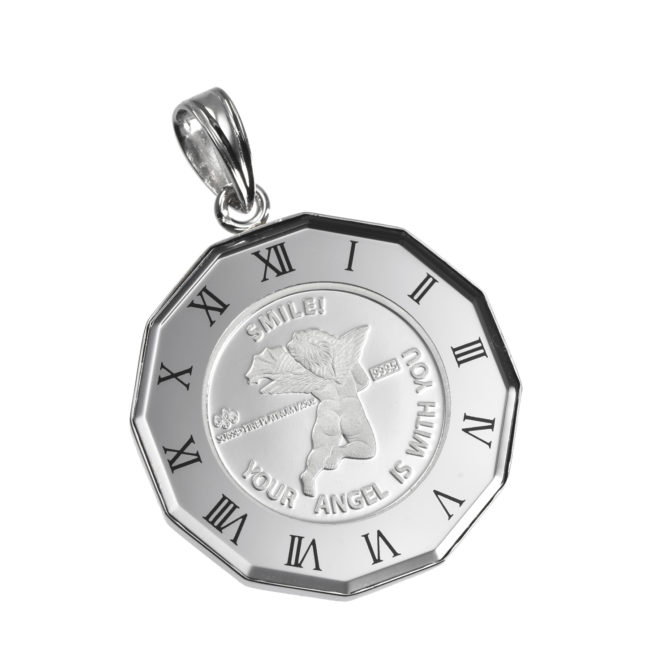 Pt999 純プラチナ コインペンダント パンプ エンジェル 1/25oz 時計シルバー