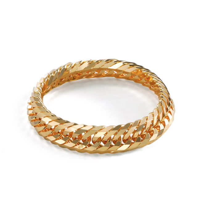 K18 18金 喜平リング 12面トリプル 4.3mm幅 ソフトタイプ チェーン