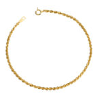 K18 18金 ロープブレスレット 2.1mm幅