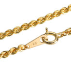 K18 18金 ロープ アンクレット 2.1mm幅