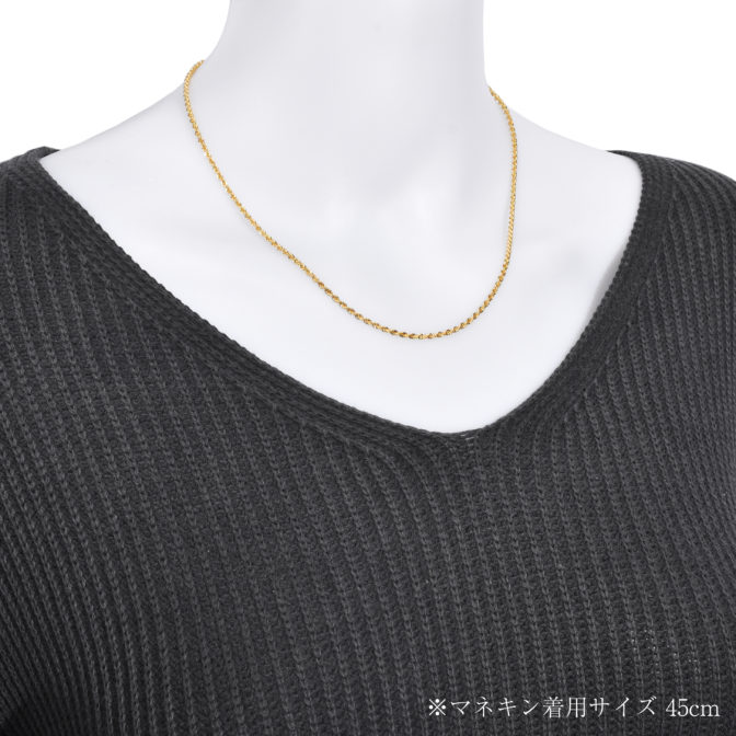 K18 18金 ロープ ネックレス 2.1mm幅