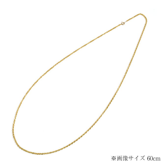 K18 18金 ロープ ネックレス 2.1mm幅