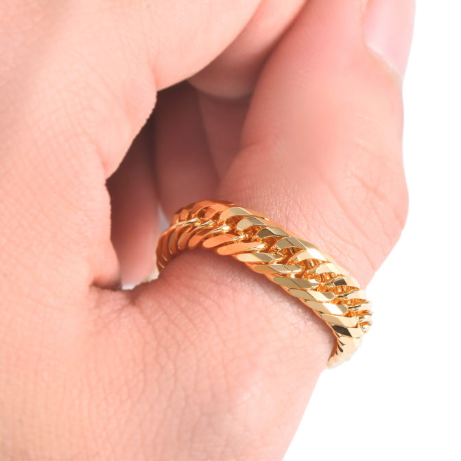 K18 18金 喜平リング 12面トリプル 6.1mm幅 ソフトタイプ