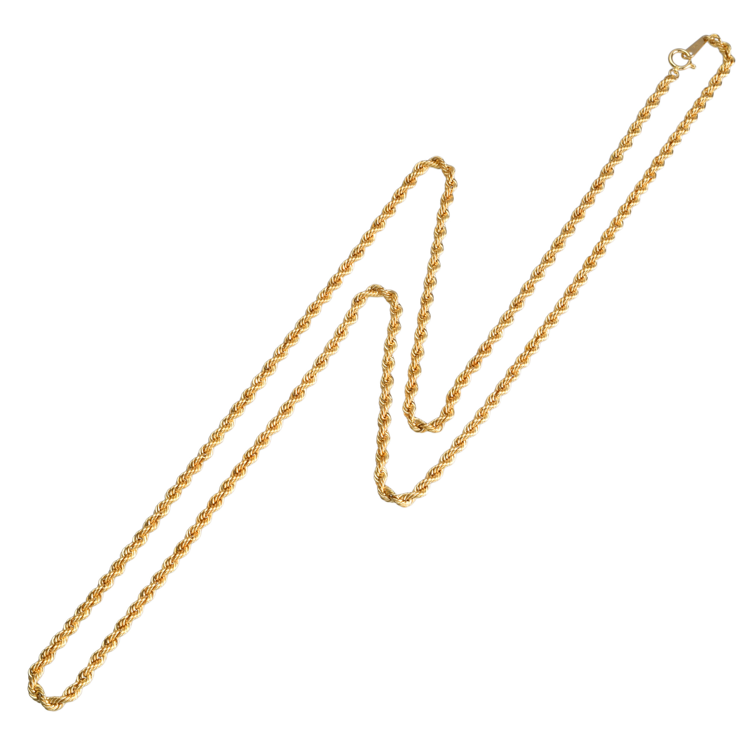 K 金 ロープ ネックレス 3mm幅 cm～cm 引輪 選べるサイズ