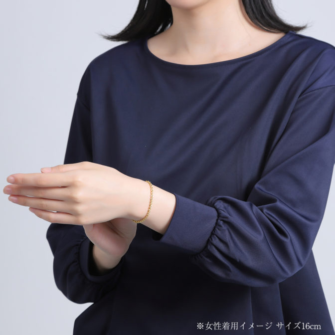 K18 ロープブレスレット 3mm幅