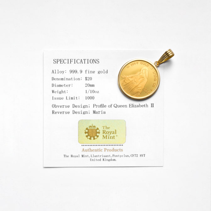 K24 マリア コインペンダント ロイヤルミント