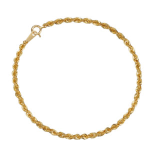 K18 18金 ロープ アンクレット 2.6mm幅 23cm～ 26cm 引輪 選べるサイズ