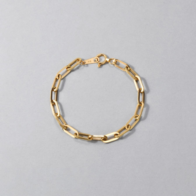 K18 ペーパクリップ ブレスレット アンクレット 4.3mm幅