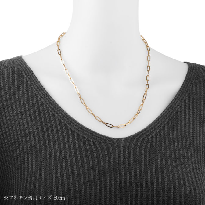 K18 ペーパクリップ ネックレス 4.3mm幅