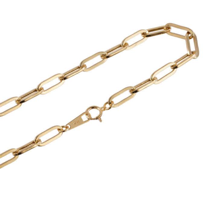 K18 ペーパクリップ ネックレス 4.3mm幅