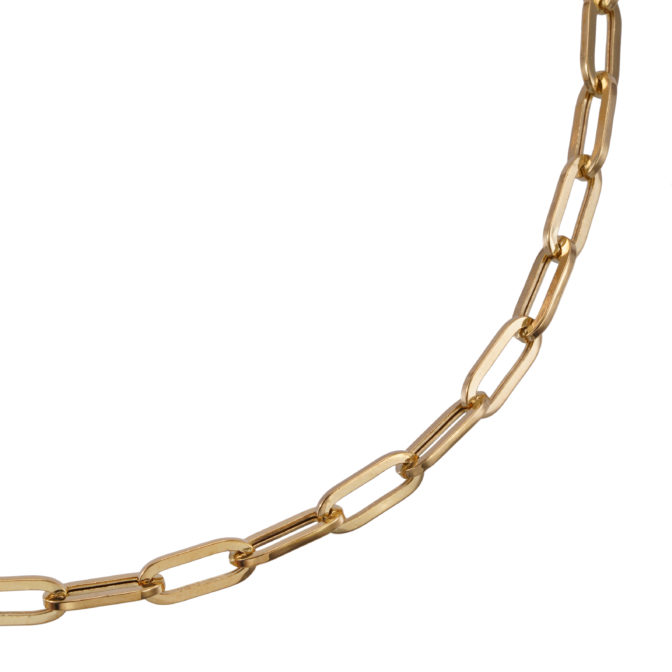 K18 ペーパクリップ ネックレス 4.3mm幅