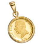 K24 純金 コインペンダント テディベア チャールズ 1/30oz シンプル フレーム