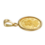 K24 純金 コインペンダント テディベア チャールズ 1/30oz シンプル フレーム