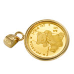 K24 純金 コインペンダント テディベア チャールズ 1/30oz シンプル フレーム