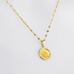 K24 純金 コインペンダント テディベア チャールズ 1/30oz シンプル フレーム