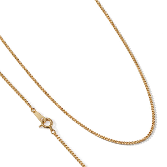 K18 喜平ネックレス 2面カットシングル 1.3mm幅 中空