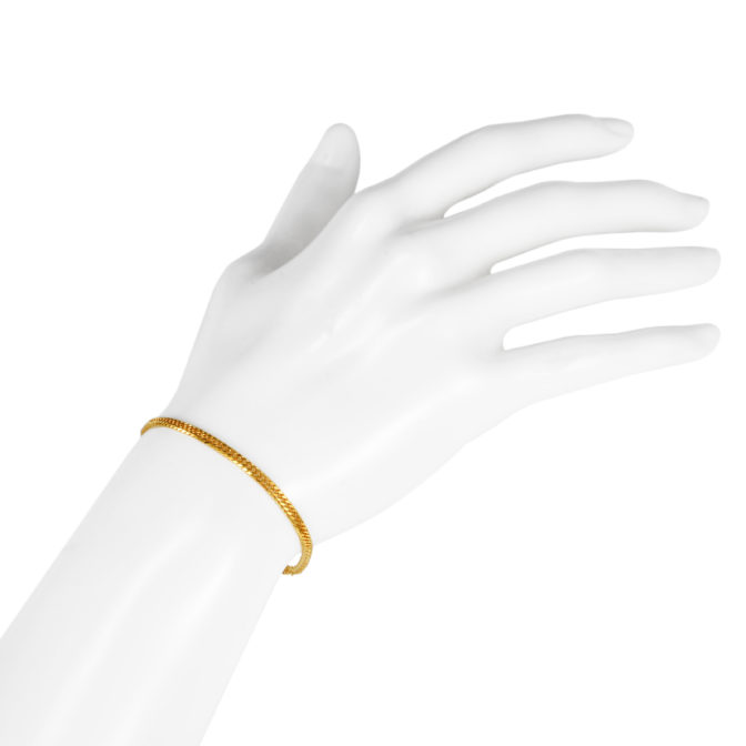 K24 純金 喜平ブレスレット 6面ダブル 3.6g 2.4mm幅 18cm 引輪