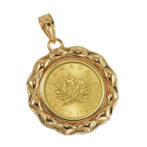 K24 メイプルリーフ コインペンダント デザインフレーム