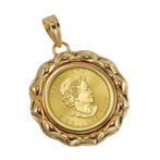 K24 メイプルリーフ コインペンダント デザインフレーム