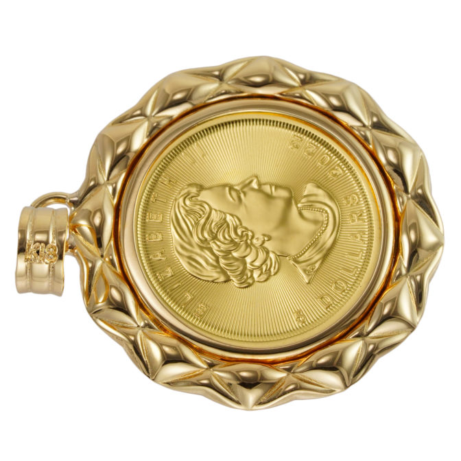 K24 メイプルリーフ コインペンダント デザインフレーム 刻印