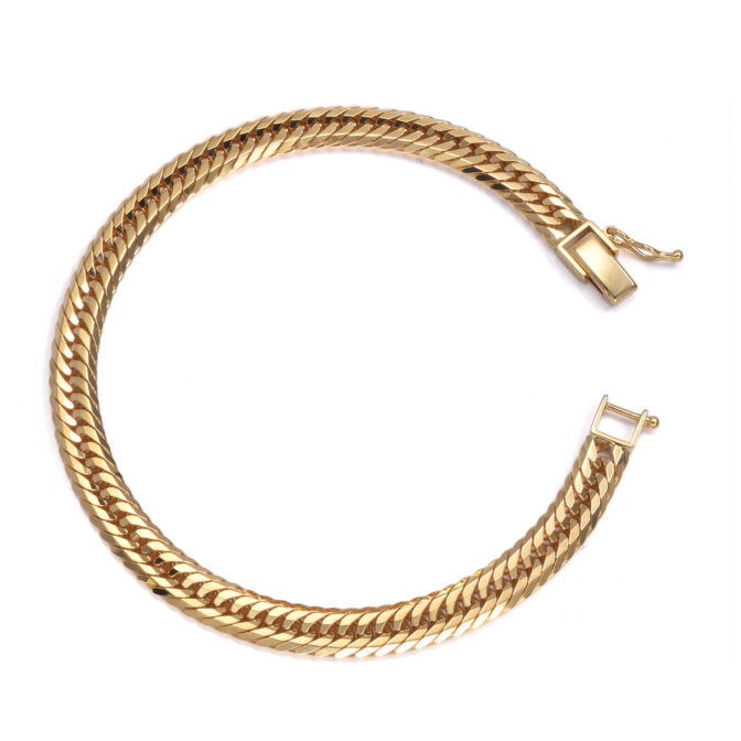 K18 18金 喜平ブレスレット 12面トリプル 9.5g 17cm 4.5mm幅 中折れ