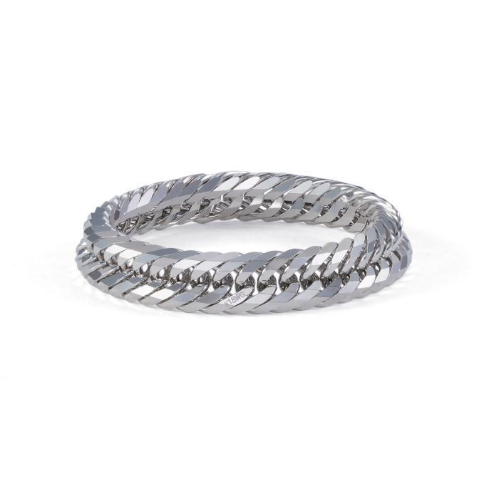 K18WG 18金ホワイトゴールド 喜平リング 12面トリプル 4.3mm幅