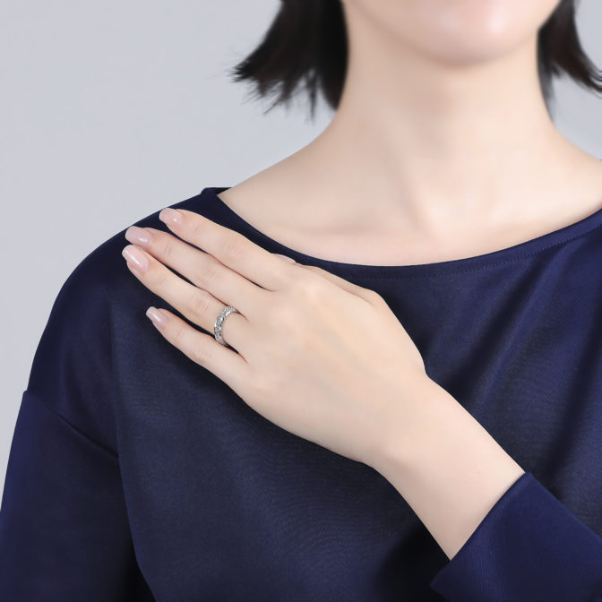 K18WG 18金ホワイトゴールド 喜平リング 12面トリプル 4.3mm幅