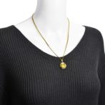 K24 純金 コインペンダント クラウン 獅子 1/25oz カットガラス ゴールド