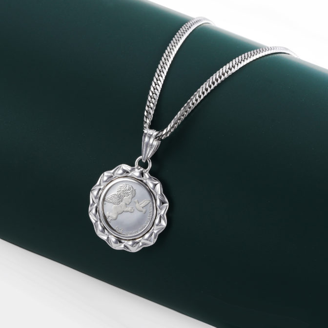 Pt999 純プラチナコインペンダント ツバルエンジェル 1/25oz