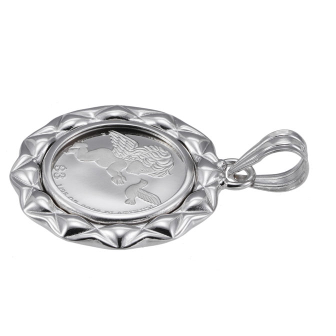 Pt999 純プラチナコインペンダント ツバルエンジェル 1/25oz